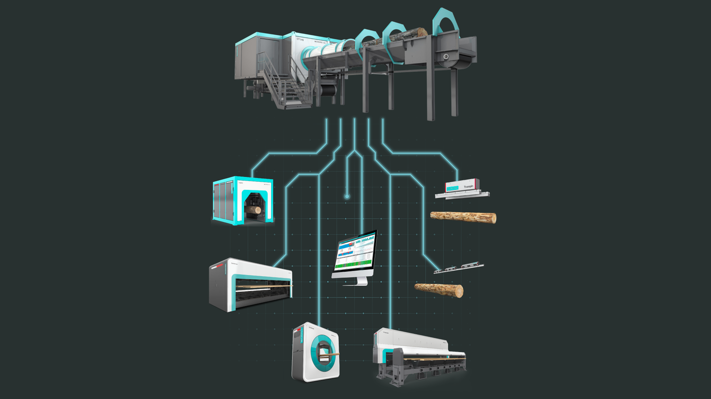 Med CT, röntgen och AI kan sågverken se in i träet - och styra hur det sågas